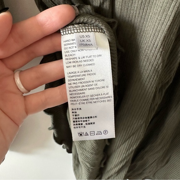 Free People • Shimmy and Shake Army Green Low Back Top - Picture 10 of 10